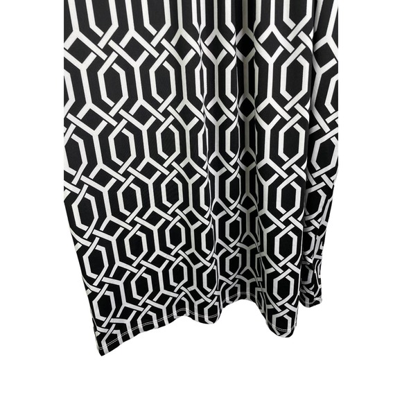 Mud Pie Natalie Women's Shift Halter Dress Black White Red Bow Geometric Sz M‎ - Picture 7 of 10